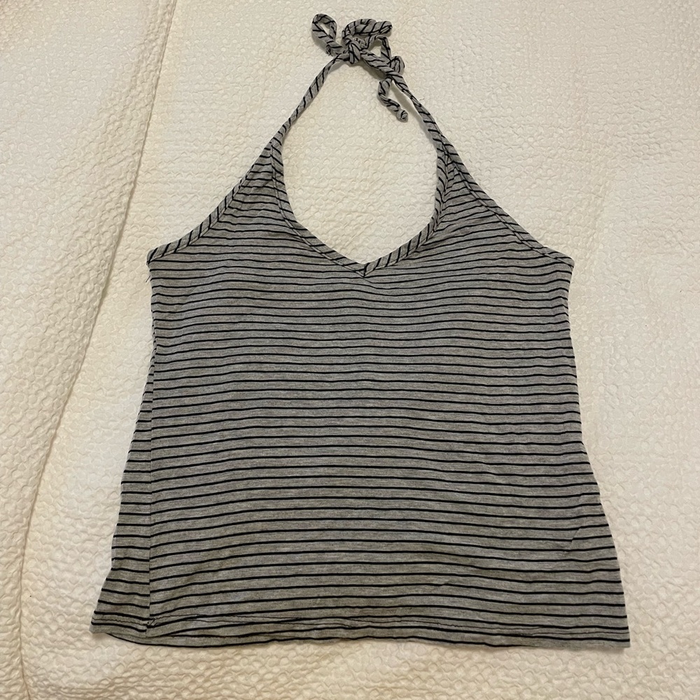 Striped cropped halter top